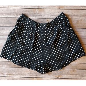 Black and White Flowy Polka Dot Shorts